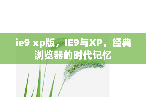 ie9 xp版,IE9与XP,经典浏览器的时代记忆 ie9 xp版,IE9与XP,经典浏览器的时代记忆