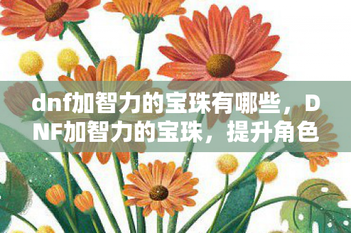 dnf加智力的宝珠有哪些,DNF加智力的宝珠,提升角色智力的必备神器 dnf加智力的宝珠有哪些,DNF加智力的宝珠,提升角色智力的必备神器