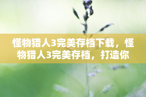 怪物猎人3完美存档下载,怪物猎人3完美存档,打造你的终极狩猎之旅 怪物猎人3完美存档下载,怪物猎人3完美存档,打造你的终极狩猎之旅