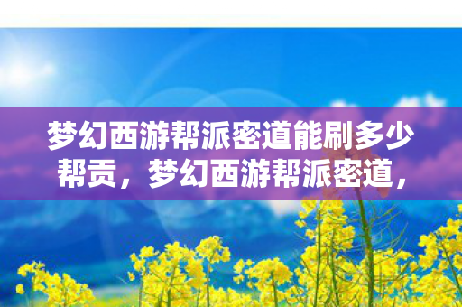 梦幻西游帮派密道能刷多少帮贡，梦幻西游帮派密道，探索隐藏在游戏世界中的神秘通道
