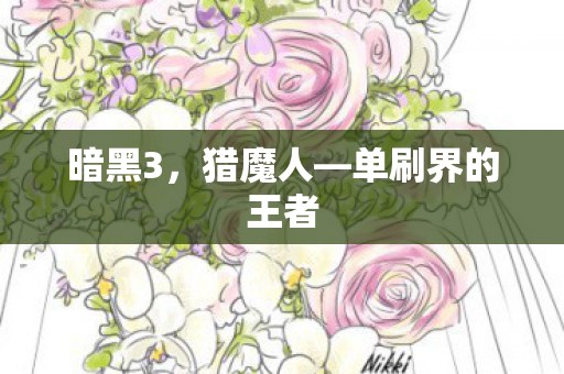 暗黑3，猎魔人—单刷界的王者