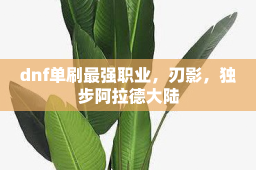 dnf单刷最强职业，刃影，独步阿拉德大陆