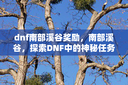dnf南部溪谷奖励,南部溪谷,探索DNF中的神秘任务 dnf南部溪谷奖励,南部溪谷,探索DNF中的神秘任务