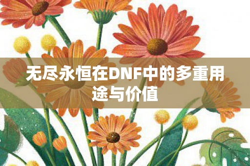 无尽永恒在DNF中的多重用途与价值 无尽永恒在DNF中的多重用途与价值