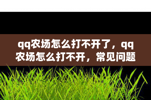 qq农场怎么打不开了,qq农场怎么打不开,常见问题及解决方案 qq农场怎么打不开了,qq农场怎么打不开,常见问题及解决方案