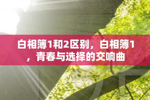 白相簿1和2区别,白相簿1,青春与选择的交响曲 白相簿1和2区别,白相簿1,青春与选择的交响曲