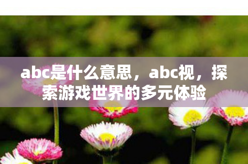 abc是什么意思,abc视,探索游戏世界的多元体验 abc是什么意思,abc视,探索游戏世界的多元体验