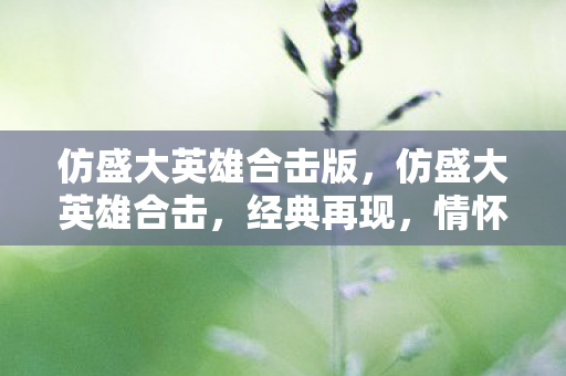 仿盛大英雄合击版，仿盛大英雄合击，经典再现，情怀依旧