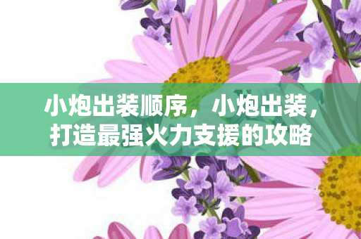 小炮出装顺序,小炮出装,打造最强火力支援的攻略 小炮出装顺序,小炮出装,打造最强火力支援的攻略