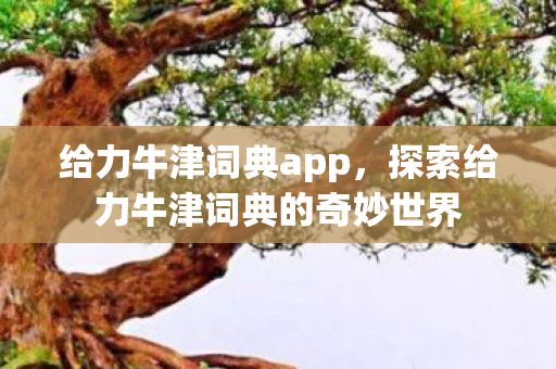 给力牛津词典app,探索给力牛津词典的奇妙世界 给力牛津词典app,探索给力牛津词典的奇妙世界