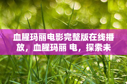 血腥玛丽电影完整版在线播放,血腥玛丽 电,探索未知世界的神秘之旅 血腥玛丽电影完整版在线播放,血腥玛丽 电,探索未知世界的神秘之旅
