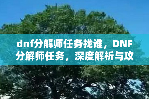 dnf分解师任务找谁,DNF分解师任务,深度解析与攻略 dnf分解师任务找谁,DNF分解师任务,深度解析与攻略