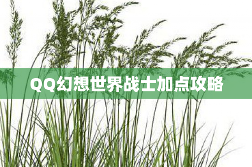 QQ幻想世界战士加点攻略 QQ幻想世界战士加点攻略