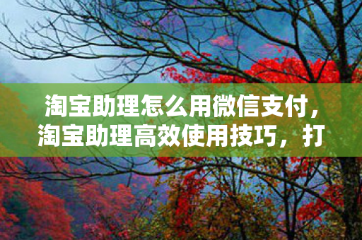 淘宝助理怎么用微信支付,淘宝助理高效使用技巧,打造高效店铺管理 淘宝助理怎么用微信支付,淘宝助理高效使用技巧,打造高效店铺管理