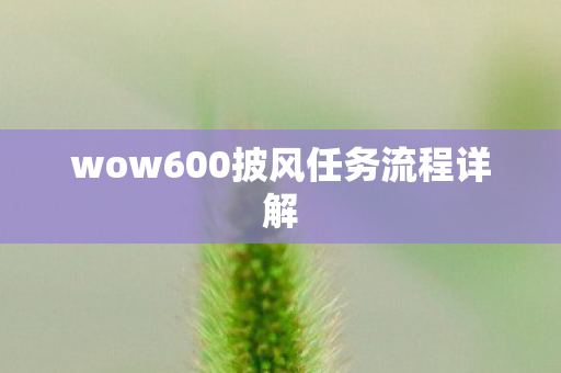 wow600披风任务流程详解 wow600披风任务流程详解