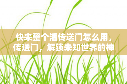 快来整个活传送门怎么用,传送门,解锁未知世界的神秘钥匙 快来整个活传送门怎么用,传送门,解锁未知世界的神秘钥匙