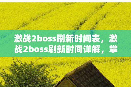 激战2boss刷新时间表,激战2boss刷新时间详解,掌握节奏,高效刷怪 激战2boss刷新时间表,激战2boss刷新时间详解,掌握节奏,高效刷怪