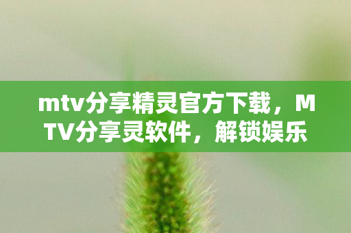 mtv分享精灵官方下载,MTV分享灵软件,解锁娱乐新体验 mtv分享精灵官方下载,MTV分享灵软件,解锁娱乐新体验