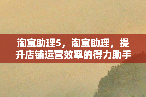 淘宝助理5,淘宝助理,提升店铺运营效率的得力助手 淘宝助理5,淘宝助理,提升店铺运营效率的得力助手