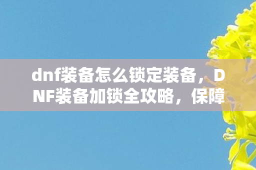 dnf装备怎么锁定装备,DNF装备加锁全攻略,保障你的游戏财产安全 dnf装备怎么锁定装备,DNF装备加锁全攻略,保障你的游戏财产安全