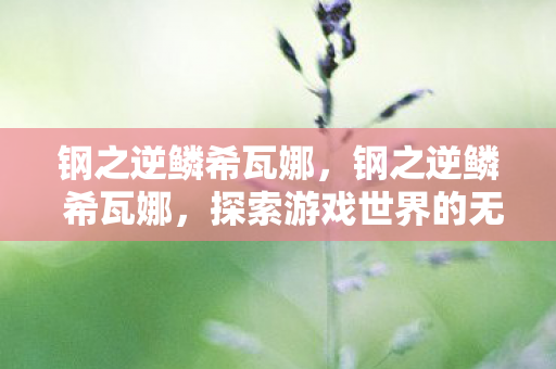 钢之逆鳞希瓦娜,钢之逆鳞 希瓦娜,探索游戏世界的无限可能 钢之逆鳞希瓦娜,钢之逆鳞 希瓦娜,探索游戏世界的无限可能
