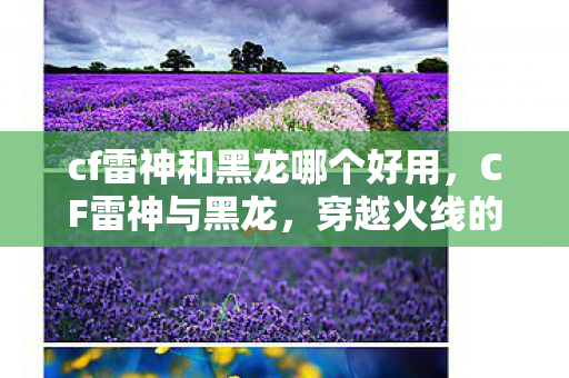 cf雷神和黑龙哪个好用,CF雷神与黑龙,穿越火线的双雄对决 cf雷神和黑龙哪个好用,CF雷神与黑龙,穿越火线的双雄对决