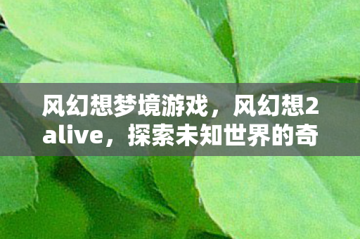 风幻想梦境游戏,风幻想2alive,探索未知世界的奇幻之旅 风幻想梦境游戏,风幻想2alive,探索未知世界的奇幻之旅
