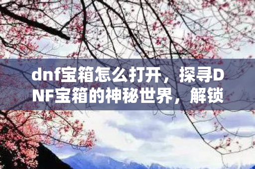 dnf宝箱怎么打开，探寻DNF宝箱的神秘世界，解锁未知惊喜与丰厚奖励
