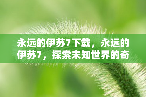 永远的伊苏7下载,永远的伊苏7,探索未知世界的奇幻之旅 永远的伊苏7下载,永远的伊苏7,探索未知世界的奇幻之旅