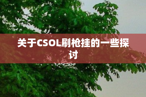 关于CSOL刷枪挂的一些探讨 关于CSOL刷枪挂的一些探讨