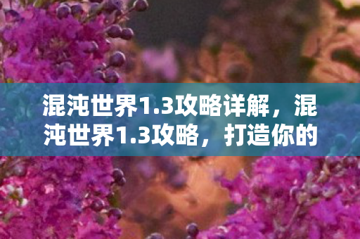 混沌世界1.3攻略详解,混沌世界1.3攻略,打造你的专属冒险之旅 混沌世界1.3攻略详解,混沌世界1.3攻略,打造你的专属冒险之旅