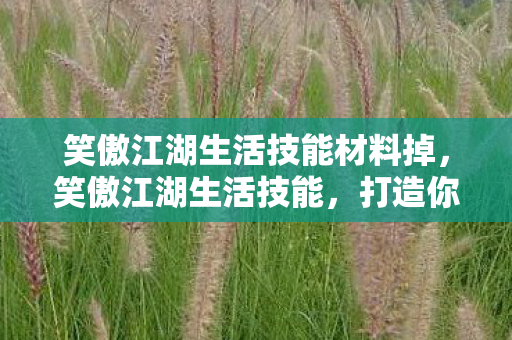 笑傲江湖生活技能材料掉,笑傲江湖生活技能,打造你的江湖生存法则 笑傲江湖生活技能材料掉,笑傲江湖生活技能,打造你的江湖生存法则