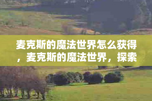 麦克斯的魔法世界怎么获得,麦克斯的魔法世界,探索奇幻之旅的无限可能 麦克斯的魔法世界怎么获得,麦克斯的魔法世界,探索奇幻之旅的无限可能