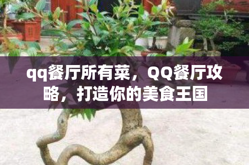 qq餐厅所有菜,QQ餐厅攻略,打造你的美食王国 qq餐厅所有菜,QQ餐厅攻略,打造你的美食王国
