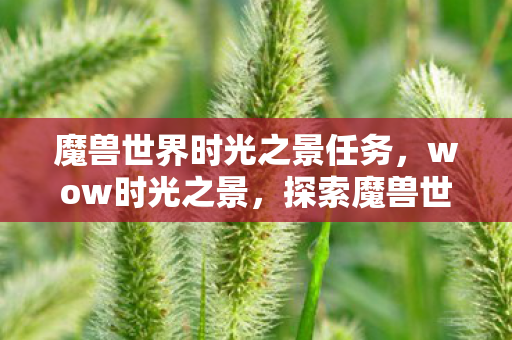魔兽世界时光之景任务,wow时光之景,探索魔兽世界的无尽魅力 魔兽世界时光之景任务,wow时光之景,探索魔兽世界的无尽魅力