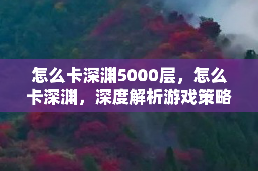 怎么卡深渊5000层,怎么卡深渊,深度解析游戏策略与技巧 怎么卡深渊5000层,怎么卡深渊,深度解析游戏策略与技巧
