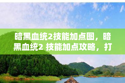 暗黑血统2技能加点图，暗黑血统2 技能加点攻略，打造最强战斗风格