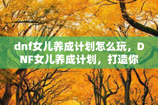 dnf女儿养成计划怎么玩，DNF女儿养成计划，打造你的专属冒险伙伴