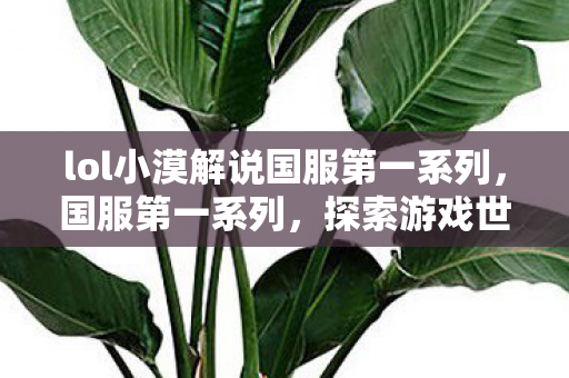 lol小漠解说国服第一系列,国服第一系列,探索游戏世界的巅峰之旅 lol小漠解说国服第一系列,国服第一系列,探索游戏世界的巅峰之旅
