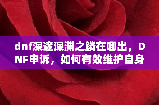 dnf深邃深渊之鳞在哪出,DNF申诉,如何有效维护自身权益 dnf深邃深渊之鳞在哪出,DNF申诉,如何有效维护自身权益