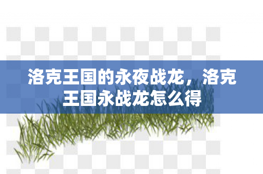 洛克王国的永夜战龙,洛克王国永战龙怎么得 洛克王国的永夜战龙,洛克王国永战龙怎么得
