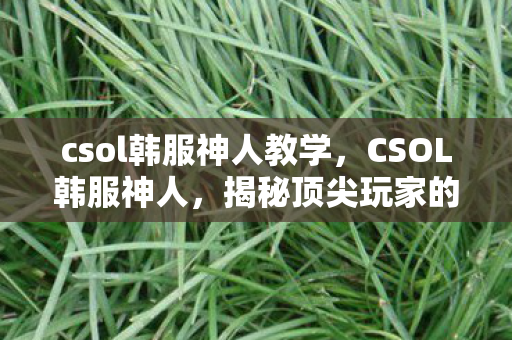csol韩服神人教学,CSOL韩服神人,揭秘顶尖玩家的超凡技艺与游戏背后的文化 csol韩服神人教学,CSOL韩服神人,揭秘顶尖玩家的超凡技艺与游戏背后的文化