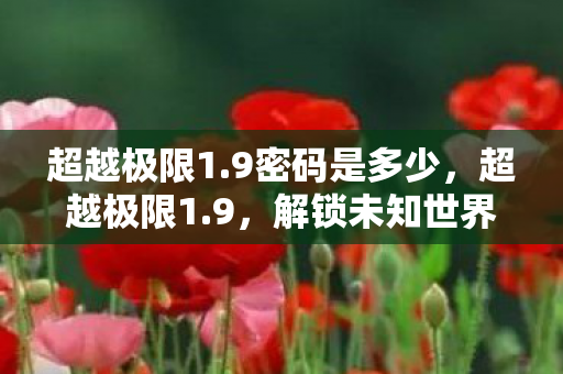 超越极限1.9密码是多少,超越极限1.9,解锁未知世界的密码 超越极限1.9密码是多少,超越极限1.9,解锁未知世界的密码