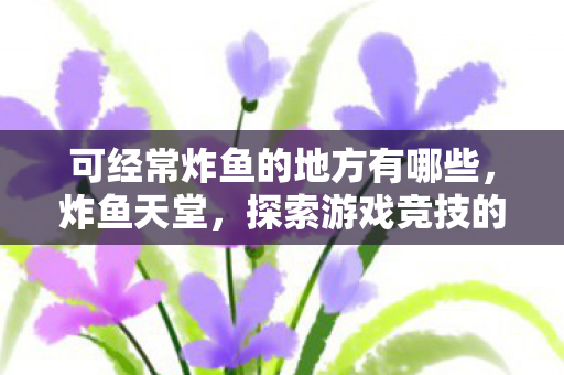 可经常炸鱼的地方有哪些,炸鱼天堂,探索游戏竞技的另类战场 可经常炸鱼的地方有哪些,炸鱼天堂,探索游戏竞技的另类战场