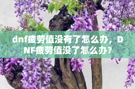 dnf疲劳值没有了怎么办,DNF疲劳值没了怎么办? dnf疲劳值没有了怎么办,DNF疲劳值没了怎么办?