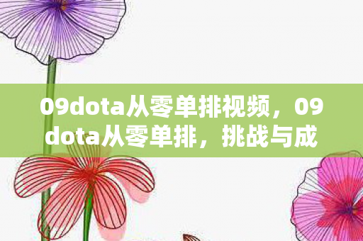 09dota从零单排视频,09dota从零单排,挑战与成长并存的DOTA之旅 09dota从零单排视频,09dota从零单排,挑战与成长并存的DOTA之旅
