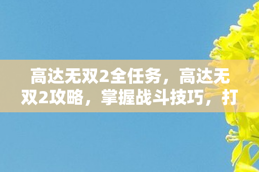 高达无双2全任务,高达无双2攻略,掌握战斗技巧,打造无敌军团 高达无双2全任务,高达无双2攻略,掌握战斗技巧,打造无敌军团