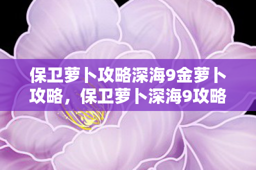 保卫萝卜攻略深海9金萝卜攻略，保卫萝卜深海9攻略金萝卜布阵图