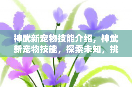 神武新宠物技能介绍,神武新宠物技能,探索未知,挑战极限 神武新宠物技能介绍,神武新宠物技能,探索未知,挑战极限