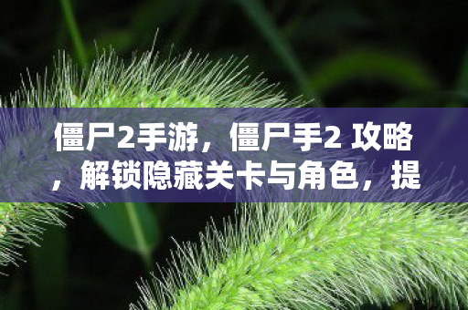 僵尸2手游,僵尸手2 攻略,解锁隐藏关卡与角色,提升游戏胜率 僵尸2手游,僵尸手2 攻略,解锁隐藏关卡与角色,提升游戏胜率